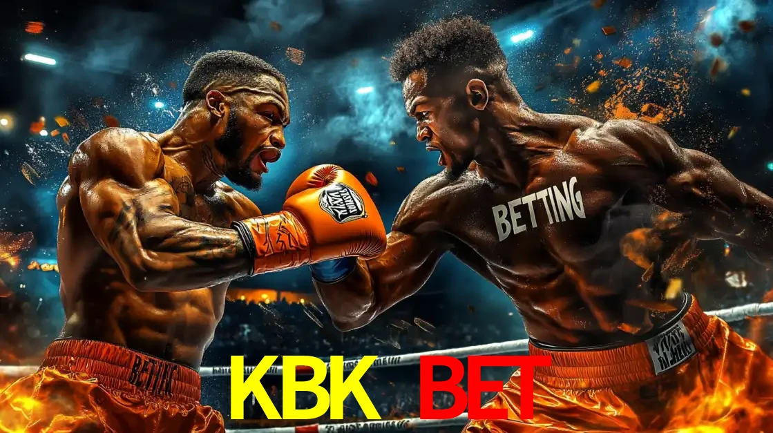 Dois boxeadores em uma luta intensa e explosiva, representando a adrenalina e as oportunidades de apostas em esportes de combate disponíveis na plataforma KBK BET.