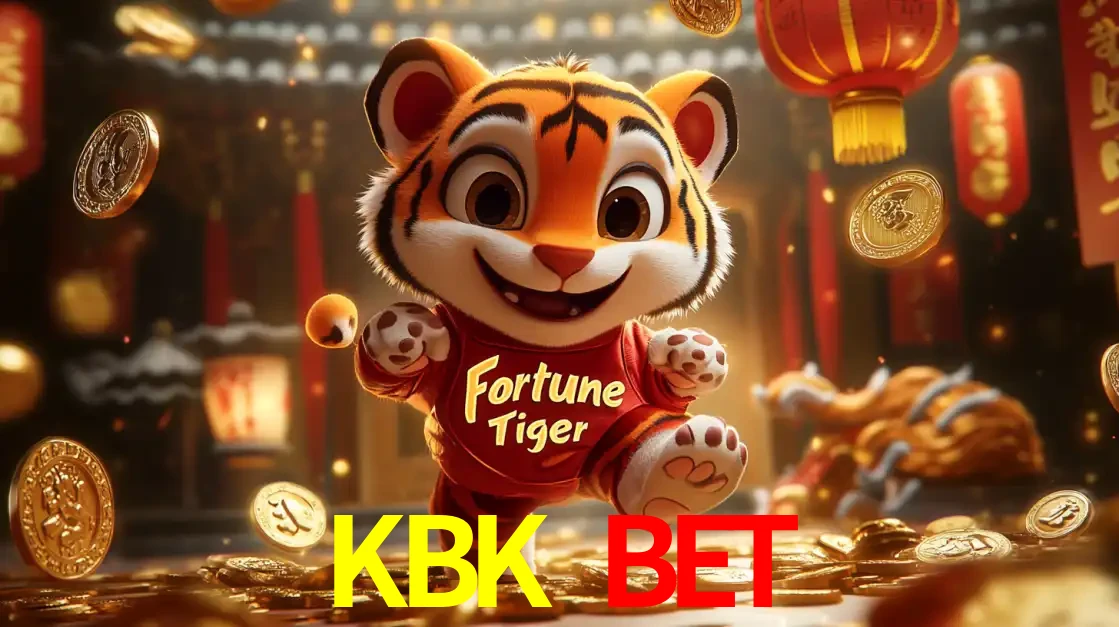 O alegre personagem do Fortune Tiger correndo sobre um caminho de moedas de ouro, simbolizando os grandes prêmios e a diversão do popular jogo de slot do KBK BET.
