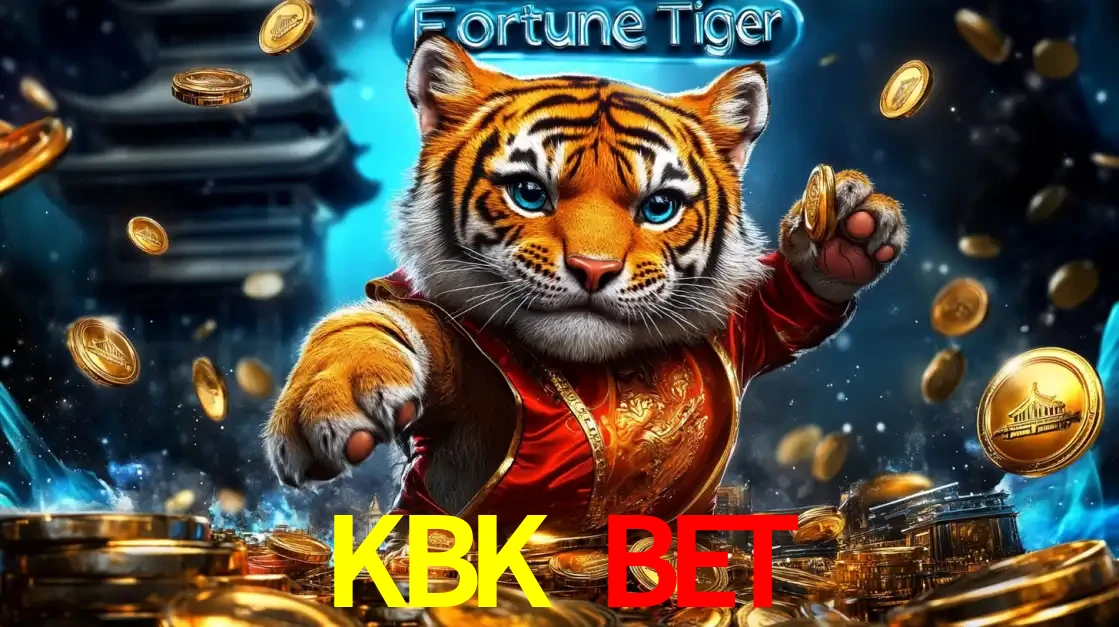 Imagem promocional do jogo de slot Fortune Tiger, com um tigre majestoso em traje tradicional cercado por uma fortuna em moedas de ouro, disponível agora no cassino KBK BET.